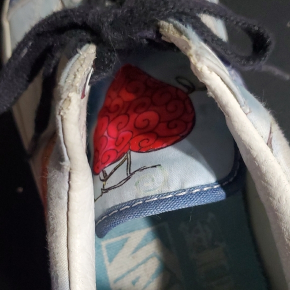 Vans Blue and White Vintage Devil Fruit Sneakers - Picture 2 of 12